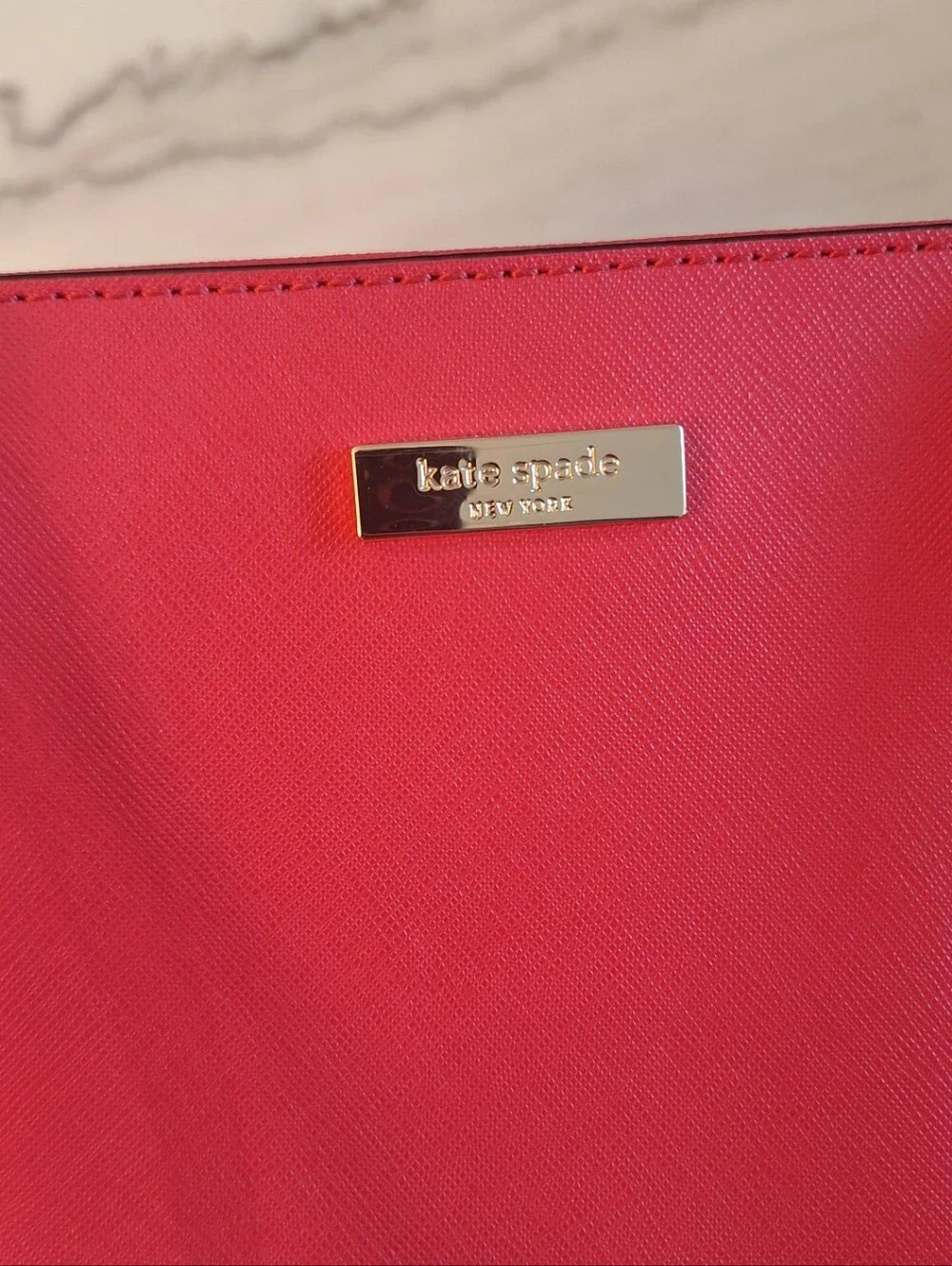 Kate Spade Hot Pink Leather Tote EUC